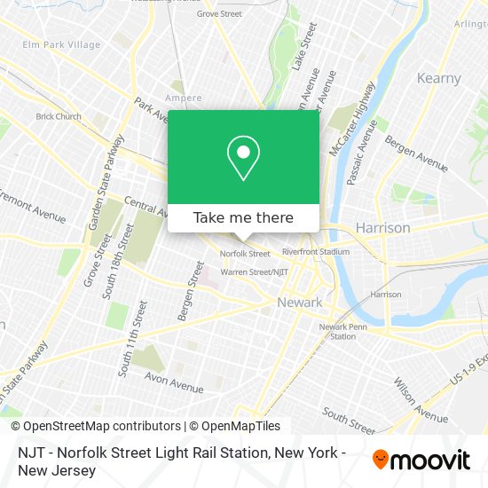 Mapa de NJT - Norfolk Street Light Rail Station