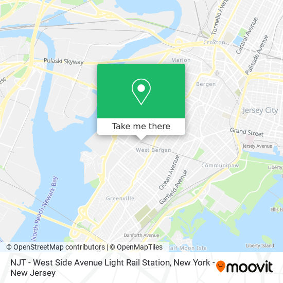 NJT - West Side Avenue Light Rail Station map