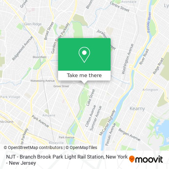 Mapa de NJT - Branch Brook Park Light Rail Station