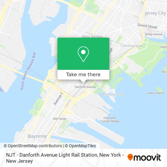 Mapa de NJT - Danforth Avenue Light Rail Station