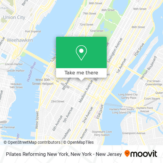 Pilates Reforming New York map