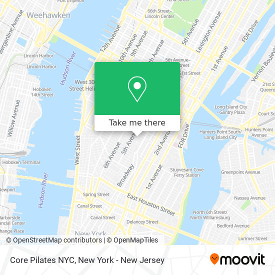 Mapa de Core Pilates NYC