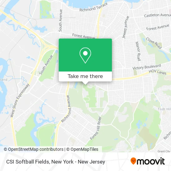 CSI Softball Fields map