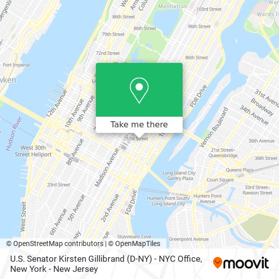 U.S. Senator Kirsten Gillibrand (D-NY) - NYC Office map