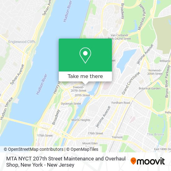 MTA NYCT 207th Street Maintenance and Overhaul Shop map