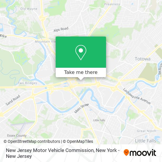 Mapa de New Jersey Motor Vehicle Commission