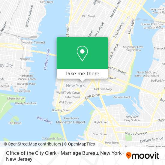 Office of the City Clerk - Marriage Bureau map