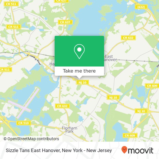 Mapa de Sizzle Tans East Hanover