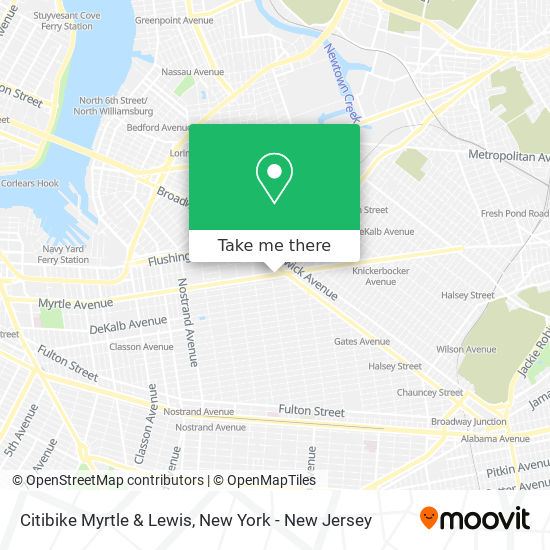 Citibike Myrtle & Lewis map