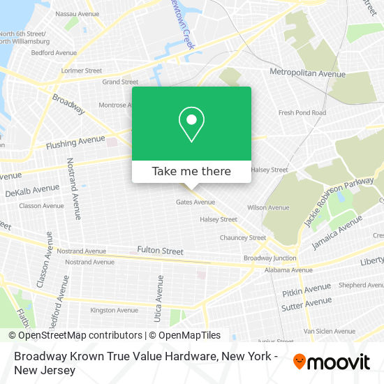 Mapa de Broadway Krown True Value Hardware