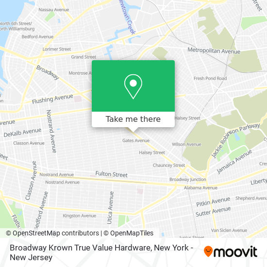 Broadway Krown True Value Hardware map