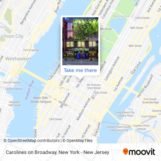 Carolines on Broadway map