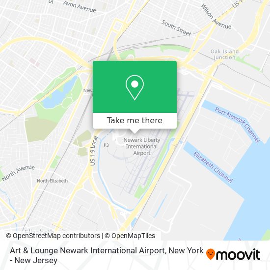 Mapa de Art & Lounge Newark International Airport