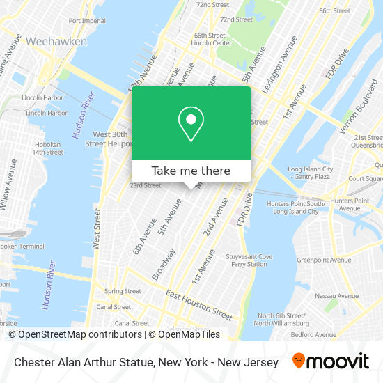 Chester Alan Arthur Statue map