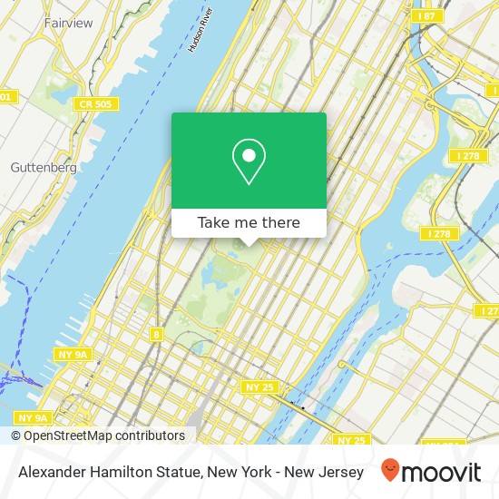 Mapa de Alexander Hamilton Statue