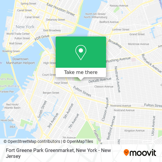 Mapa de Fort Greene Park Greenmarket