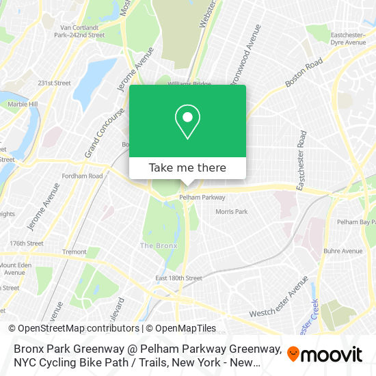 Bronx Park Greenway @ Pelham Parkway Greenway, NYC Cycling Bike Path / Trails map