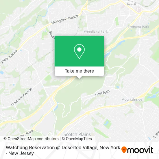 Watchung Reservation @ Deserted Village map