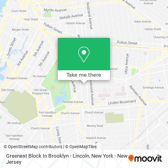 Greenest Block In Brooklyn - Lincoln map