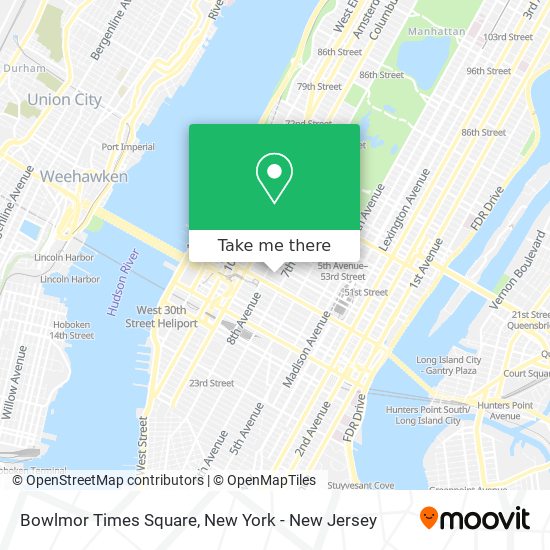 Bowlmor Times Square map