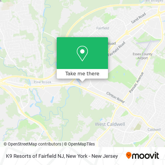 K9 Resorts of Fairfield NJ map