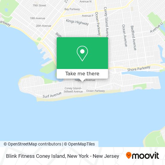 Blink Fitness Coney Island map