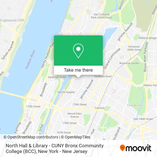 Mapa de North Hall & Library - CUNY Bronx Community College (BCC)