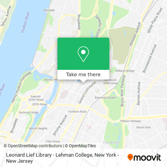 Mapa de Leonard Lief Library - Lehman College