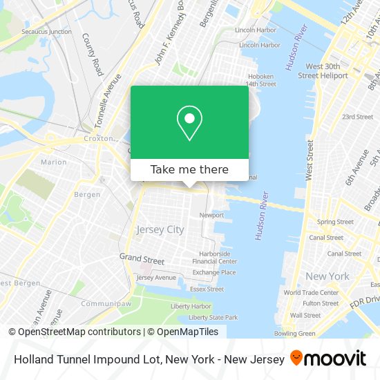 Holland Tunnel Impound Lot map