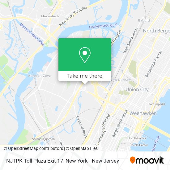 NJTPK Toll Plaza Exit 17 map