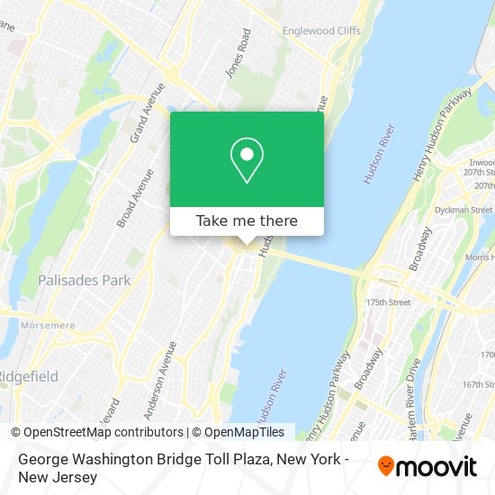 George Washington Bridge Toll Plaza map