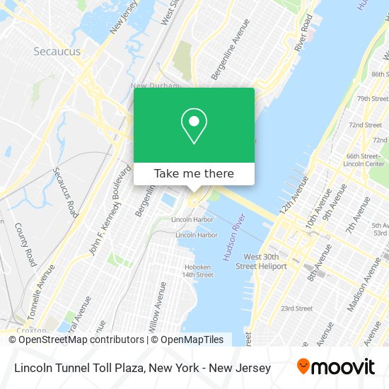 Lincoln Tunnel Toll Plaza map