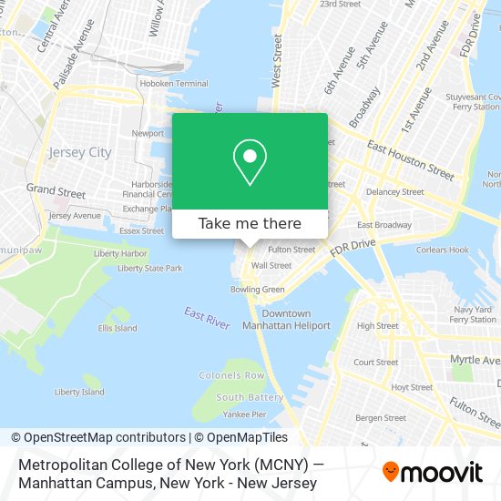 Metropolitan College of New York (MCNY) — Manhattan Campus map