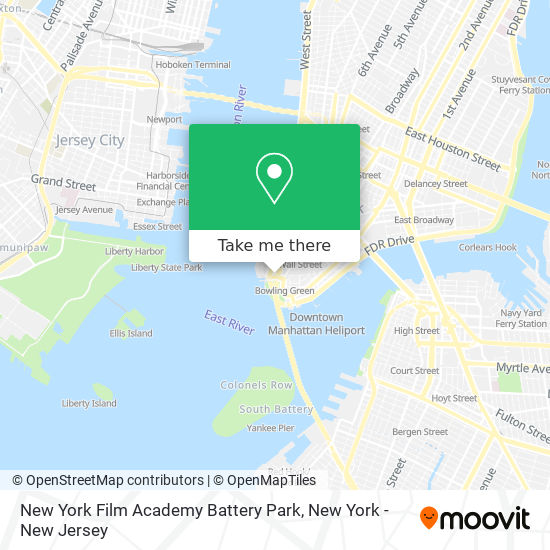 Mapa de New York Film Academy Battery Park