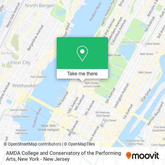 Mapa de AMDA College and Conservatory of the Performing Arts