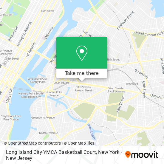 Long Island City YMCA Basketball Court map