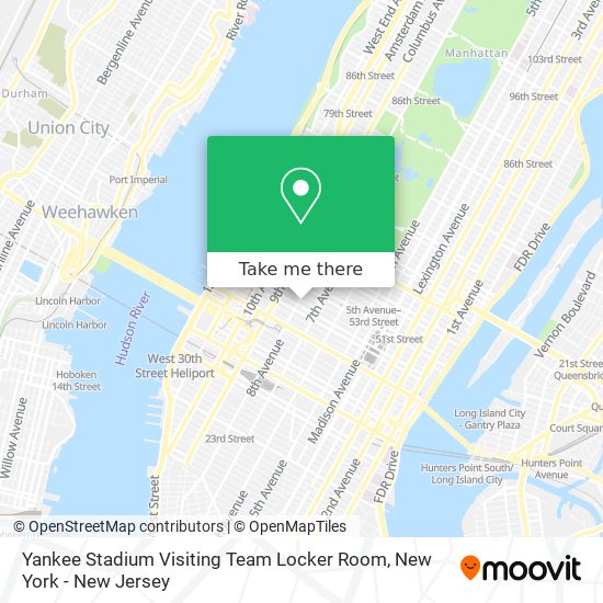Mapa de Yankee Stadium Visiting Team Locker Room