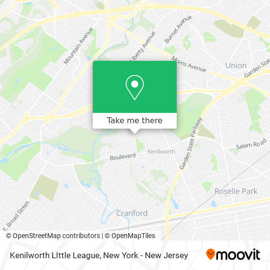 Kenilworth LIttle League map