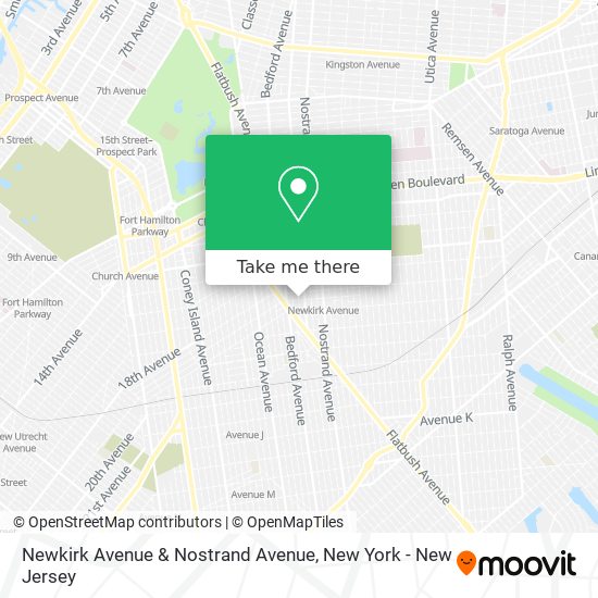 Newkirk Avenue & Nostrand Avenue map