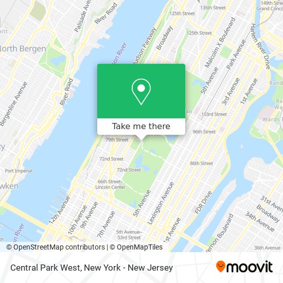 Mapa de Central Park West