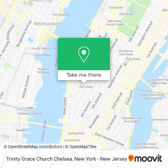 Trinity Grace Church Chelsea map