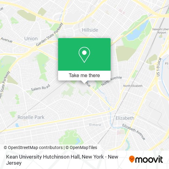 Kean University Hutchinson Hall map