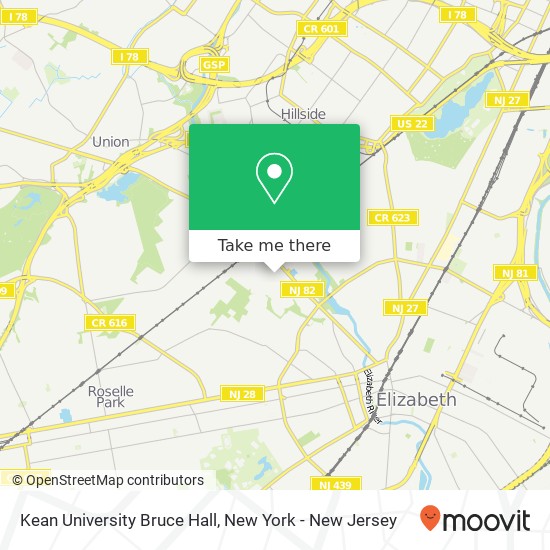 Kean University Bruce Hall map