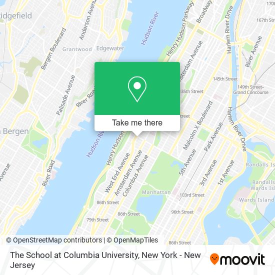 Mapa de The School at Columbia University