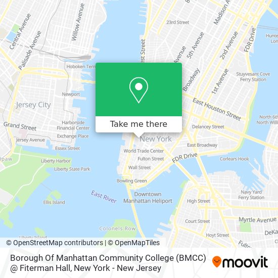 Mapa de Borough Of Manhattan Community College (BMCC) @ Fiterman Hall