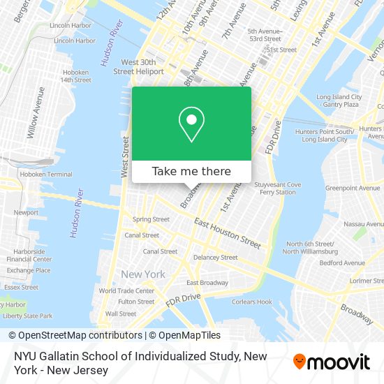 Mapa de NYU Gallatin School of Individualized Study