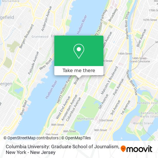 Mapa de Columbia University: Graduate School of Journalism