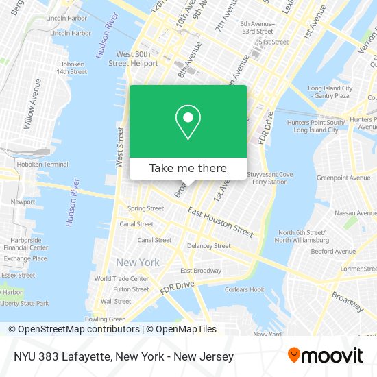 Mapa de NYU 383 Lafayette
