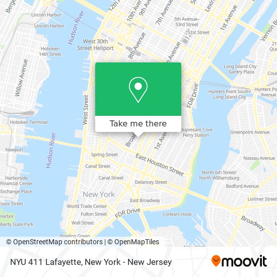 NYU 411 Lafayette map