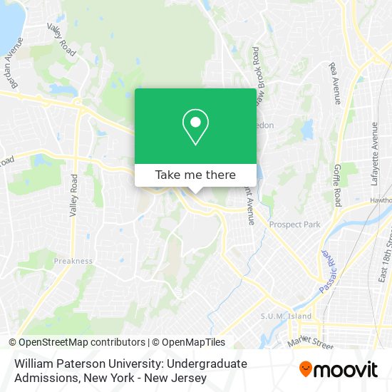 Mapa de William Paterson University: Undergraduate Admissions